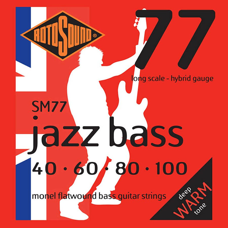 Rotosound Jazz Bass 40-60-80-100 - Long Scale - Hybrid Gauge