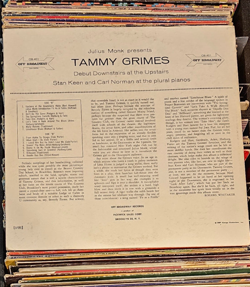 Tammy Grimes - Debut downstairs at the upstairs (1959)