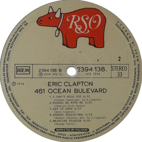 Eric Clapton - 461 Ocean Boulevard (Gatefold) (Greek Pressing)