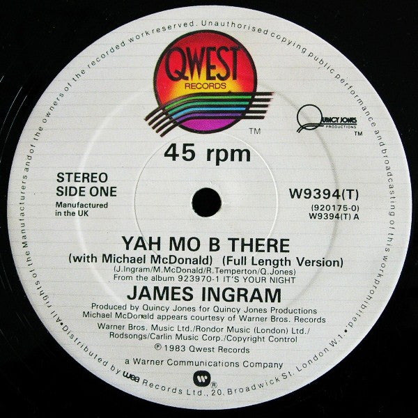 James Ingram ‎– Yah Mo B There