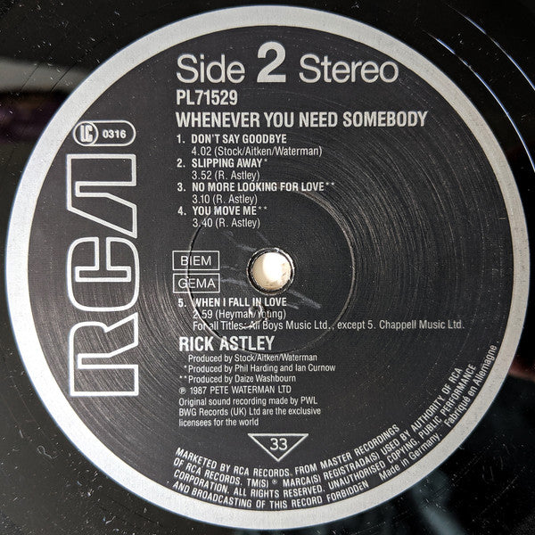 Rick Astley – Whenever You Need Somebody