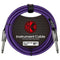 Kirlin 10ft Braided 1/4" Straight Cable Purple