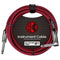 Kirlin 10ft Braided 1/4" Angled - Straight Jack Cable RED