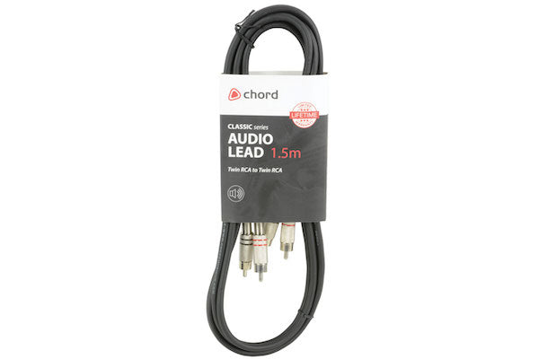 Audio Lead 2 x RCA Plugs - 2 x RCA Plugs - 1.5 metre