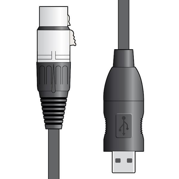 XLR to USB Converter Lead - 3 metre