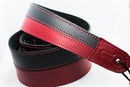 Leather Guitar Strap - Two Tone - Black/Red